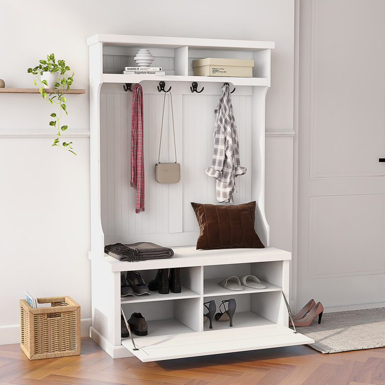 Bedroom bench on sale with shelf